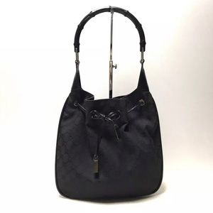 GUCCI Canvas Bamboo Bag
